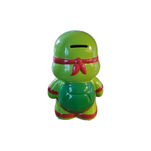 Fab NY TMNT Raphael Piggy Bank Kids 9x6x3 Green Collectible - Picture 4 of 5